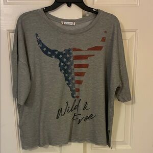 Phil Love Gray Wild & Free Women's Tee